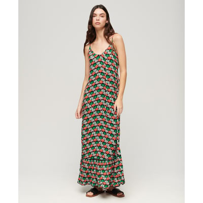 Robe longue caraco de plage SUPERDRY