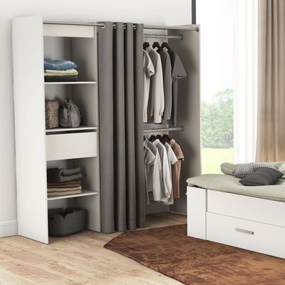 Dressing ouvert avec rideau, extensible TERRE DE NUIT