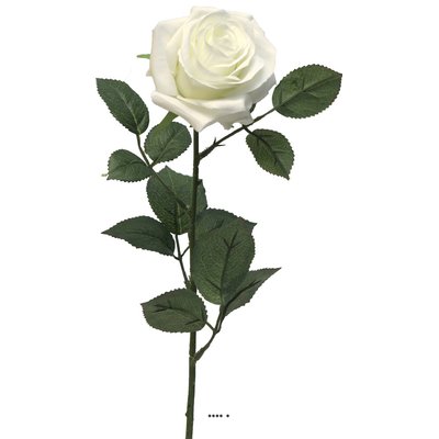 Rose factice Paris H64cm tête D9cm 12 feuille ARTIFICIELLES