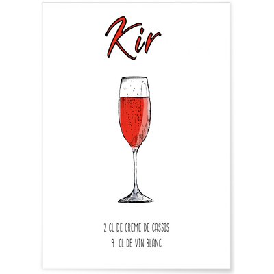 Affiche Cocktail Kir L'AFFICHERIE