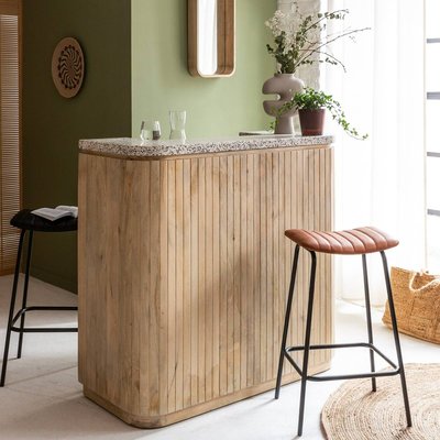 Meuble bar en bois de manguier et terrazzo  LOU MADE IN MEUBLES 