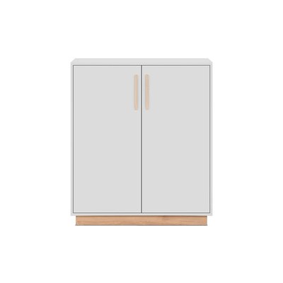 Buffet 2 Portes décor Blanc et Bois L82 cm - SPLIT CALICOSY