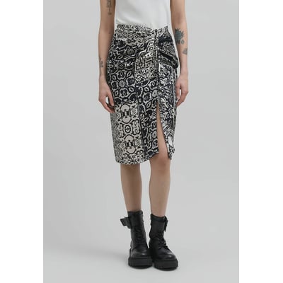 Jupe droite courte imprimé patchwork IKKS