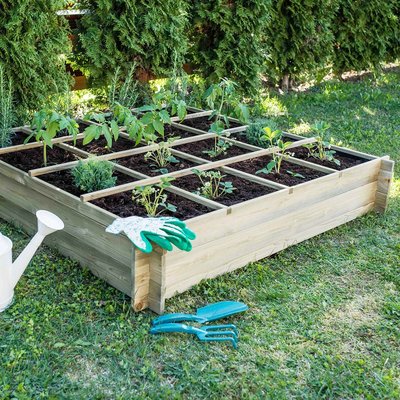 Carré potager en bois 16 cases 240 L CEMONJARDIN