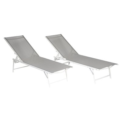 Bains de soleil textilène, lot de 2, Sicilia, SICILIA HAPPY GARDEN
