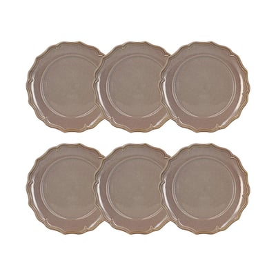 Lot de 6 assiettes plates 26,5cm en grès, SIGNATURE NOVASTYL