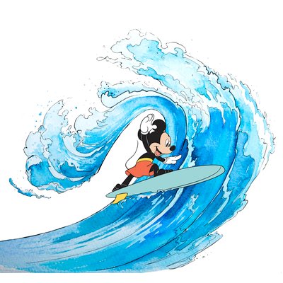 Papier peint Komar - Mickey Surfing - 300 x 280 cm HEXOA