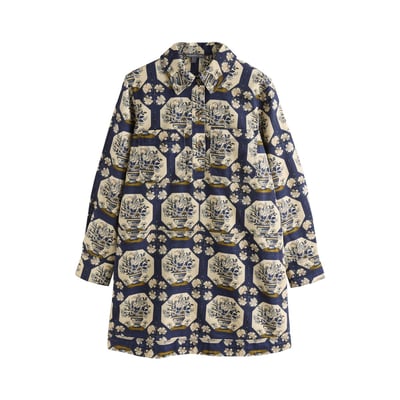 Robe courte en sergé à manches longues NEXT