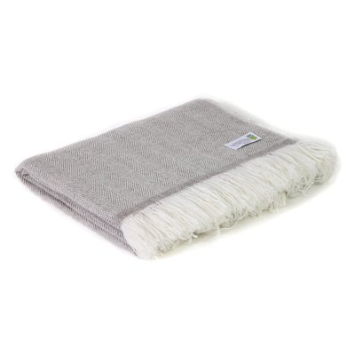 Plaid cachemire laine extra doux grands chevrons LES JARDINS DE LA COMTESSE