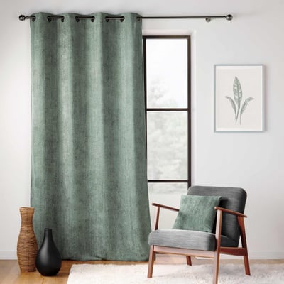 Rideau à œillets en velours chenille DOUCEUR D'INTÉRIEUR
