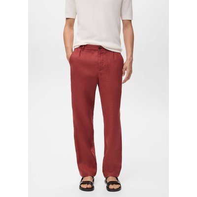 Pantalon 100 % lin taille élastique MANGO MAN
