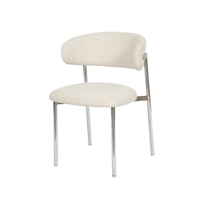 Chaise de salle à manger Curve beige avec piètement chromé (lot de 2) AMADEUS