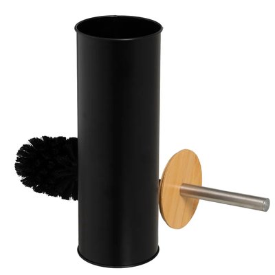 Brosse WC en métal noir et bambou WADIGA