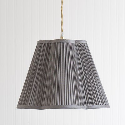 Large Pleated Faux Silk Scalloped Easy Fit Lamp Shade SO'HOME