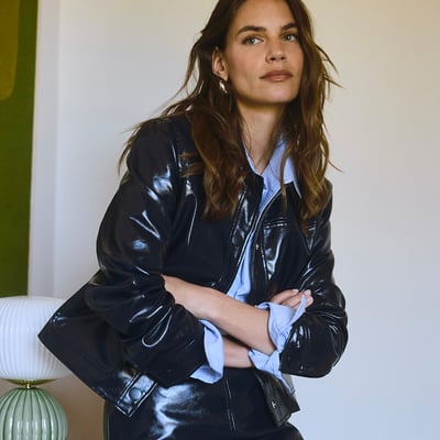 Short Straight Fit Faux Leather Jacket LA REDOUTE COLLECTIONS
