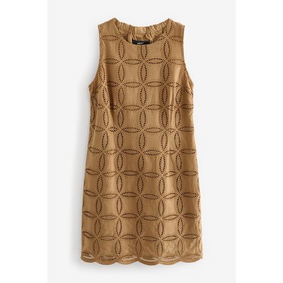 Robe courte droite sans manches avec broderie NEXT