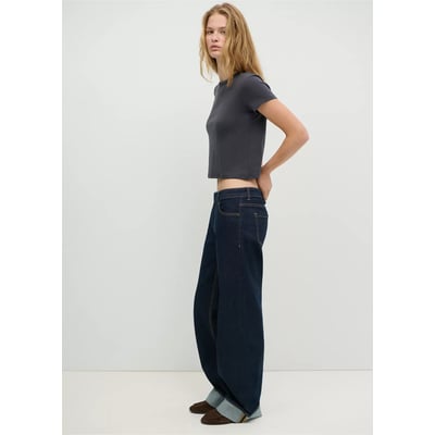 Jean taille basse à revers MANGO TEEN