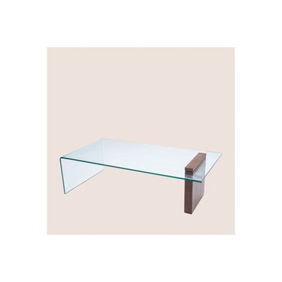 Table basse rectangulaire en bois et en verre L120 - ELLY AMADEUS