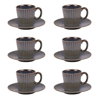 Coffret de 6 tasses à café avec sous tasses Liv   9 cl TABLE PASSION