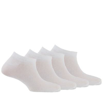 Lot de 4 paires de chaussettes invisibles unies pour homme en jersey, disponibles en blanc ou noir et en tailles 39/42 ou 43/46. KINDY