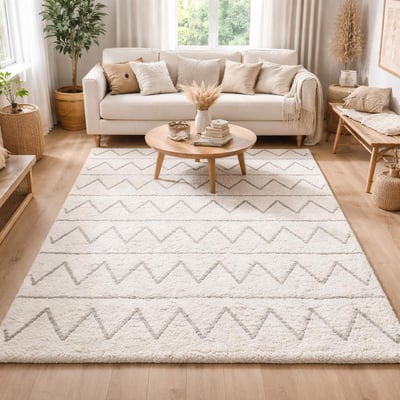 Authentique tapis berbère fait à la main en coton BIO BERBERE UN AMOUR DE TAPIS