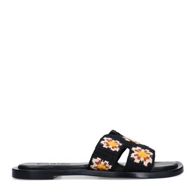 Claquettes avec fleurs brodées SACHA