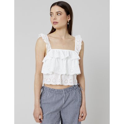 Top broderie anglaise à volant BZB