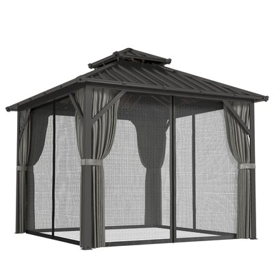 Kiosque Acier galvanisé Gris foncé OUTSUNNY