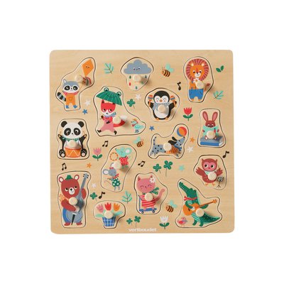 Puzzle boutons Les animaux joyeux en bois FSC® VERTBAUDET