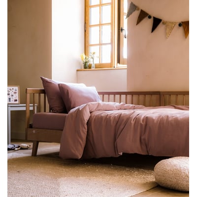 Housse de Couette 1 personne SATIN DE COTON BIO LAVÉ KADOLIS