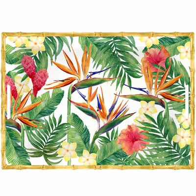 Plateau de service Fleurs Exotiques 50 cm LES JARDINS DE LA COMTESSE