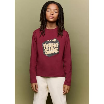 T-shirt coton inscription imprimée MANGO KIDS