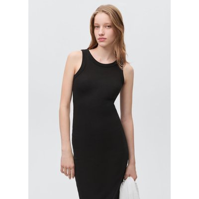 Robe fendue maille côtelée MANGO TEEN