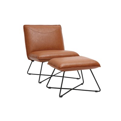 Fauteuil avec repose pied vintage marron PHILO MILIBOO