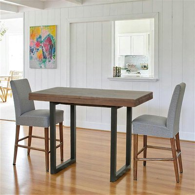 Table haute de bar plateau extensible en bois recyclé SAMOA PIER IMPORT