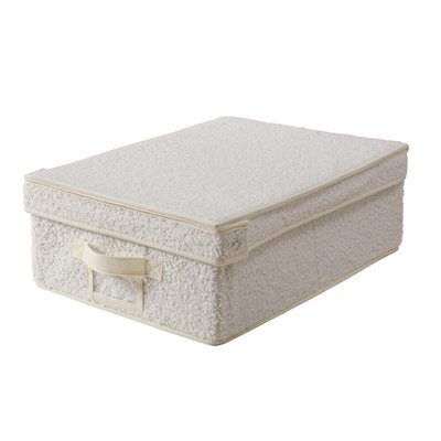 Boîte rangement avec couvercle tissu bouclette écru - L31,5 cm CALICOSY