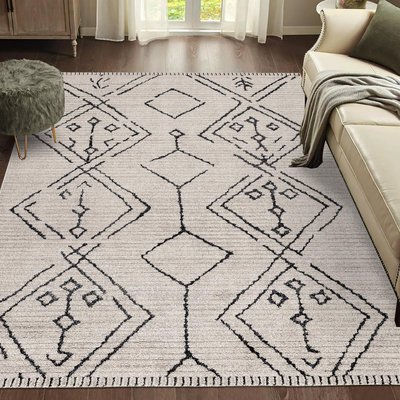 Tapis berbère tissé motifs ethno-chic NAXTAZ 2 UN AMOUR DE TAPIS