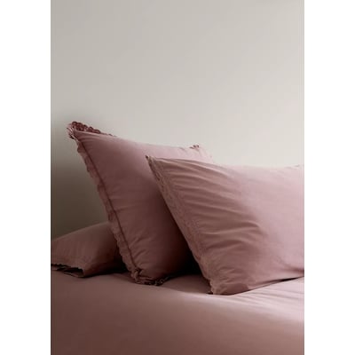Deux taies d'oreiller détail dentelle 60x60 cm MANGO HOME