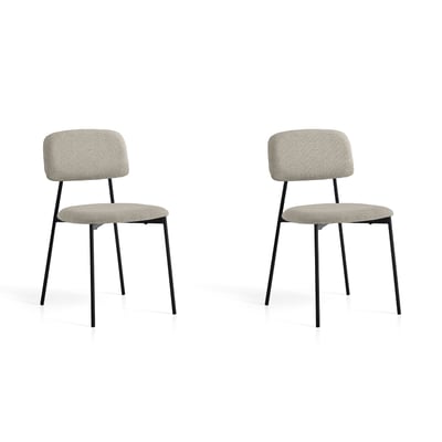 Lot de 2 chaises tissu et métal, HUDSON HISPANOHOGAR