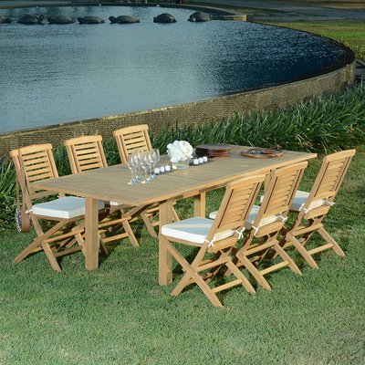 Salon de jardin teck massif Valdemoro, 6 places TECK ATTITUDE