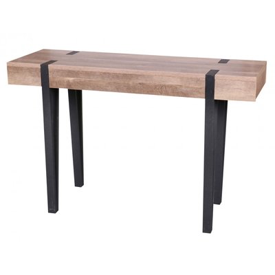 Console d'Entrée Bois et Métal Noir - Longueur 120cm WADIGA