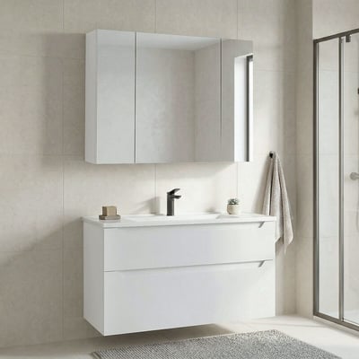 Шкафчик для ванной с раковиной и зеркалом, Messina / Мессина SO'HOME