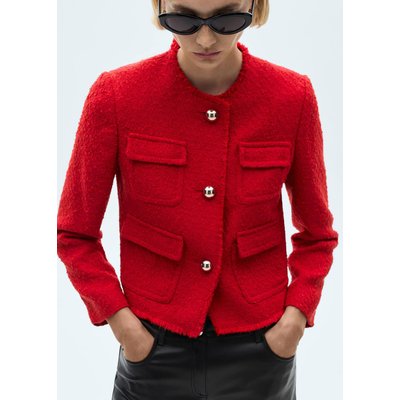 Veste tweed rouge La Redoute