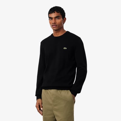 Pull coton uni col rond LACOSTE