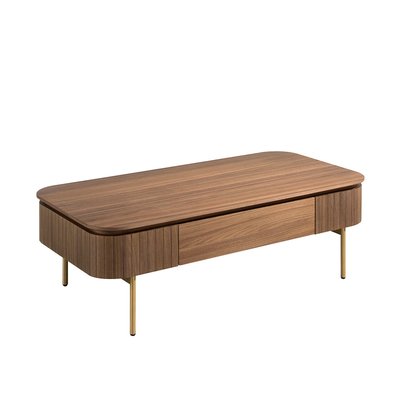 Table basse en noyer et acier inox ANGEL CERDA