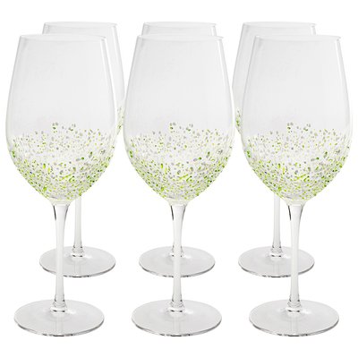 Lot de 6 verres à vin, CONFETTI KARE DESIGN