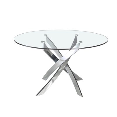 Table à manger courbée en acier et verre ANGEL CERDA