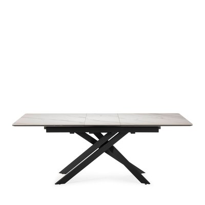 Table à manger extensible 6 à 8 personnes en céramique et métal 160-200x89,5cm - Kelmor DRAWER