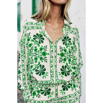 Chemisier manches longues col chemise imprimé graphique CHANI LA PETITE ETOILE