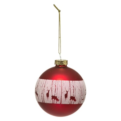 Boule de Noël Verre 80 mm Forêt Rennes 2 Assortiments FEERIC LIGHTS & CHRISTMAS